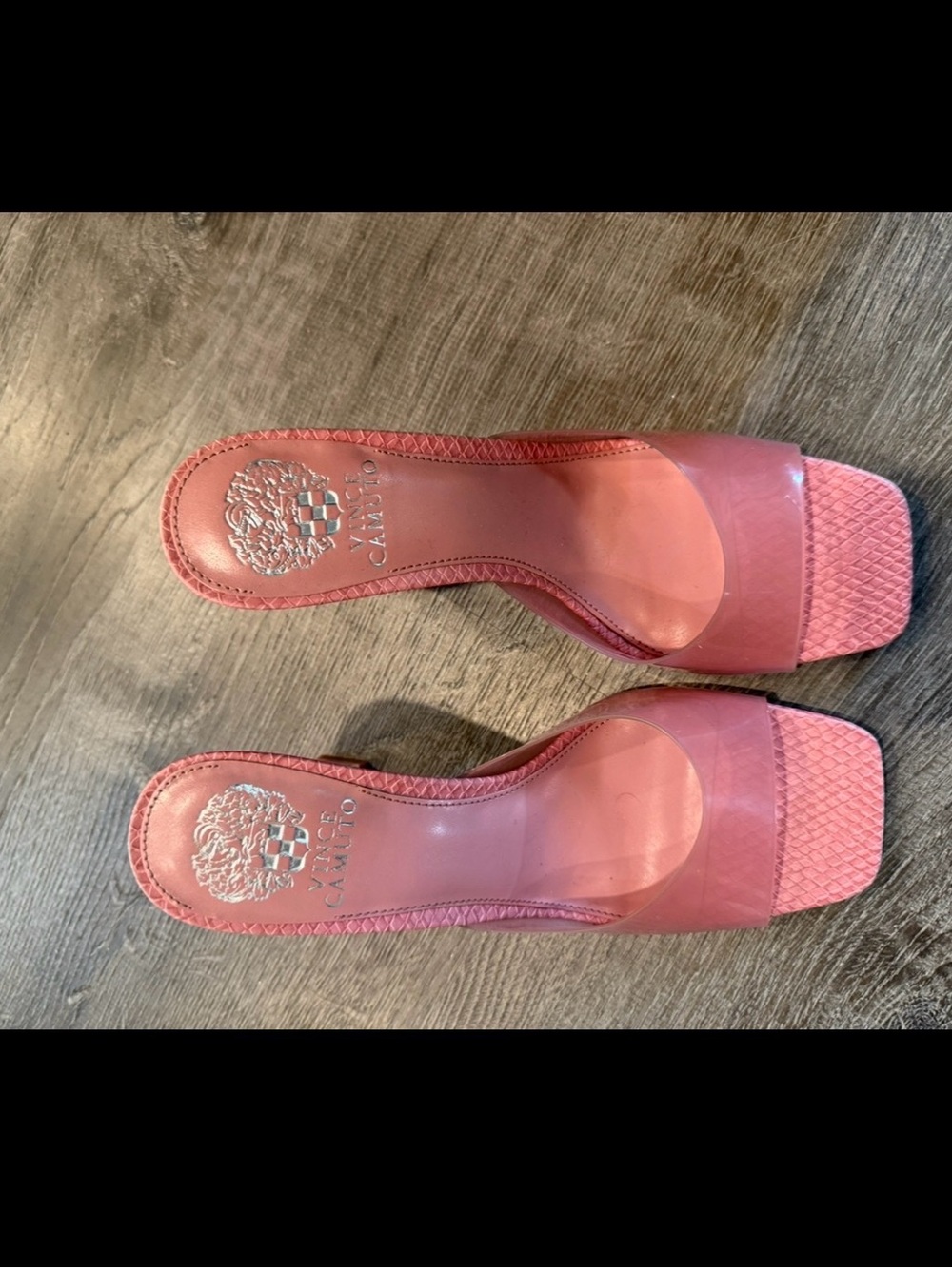 Vince Camuto Pink Square-Toe Slide Mules